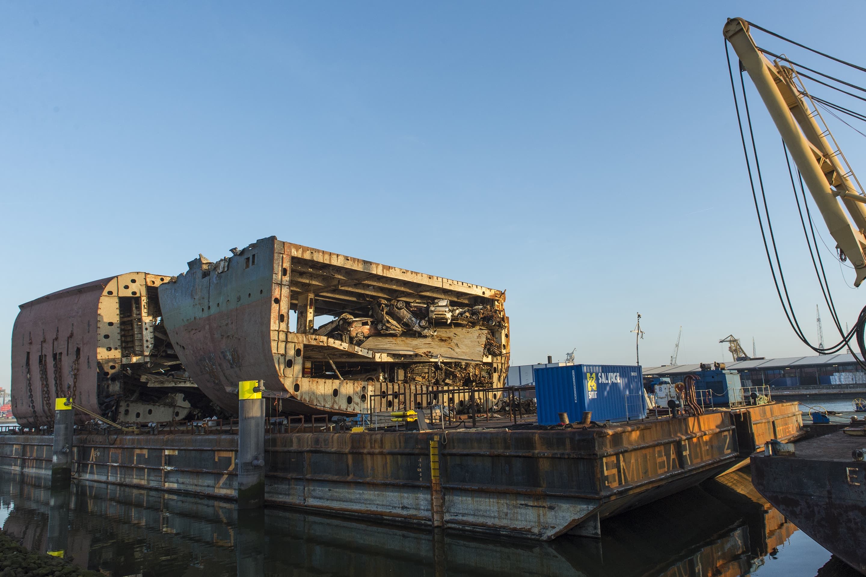 Two wreck sections on Smitbarge 2