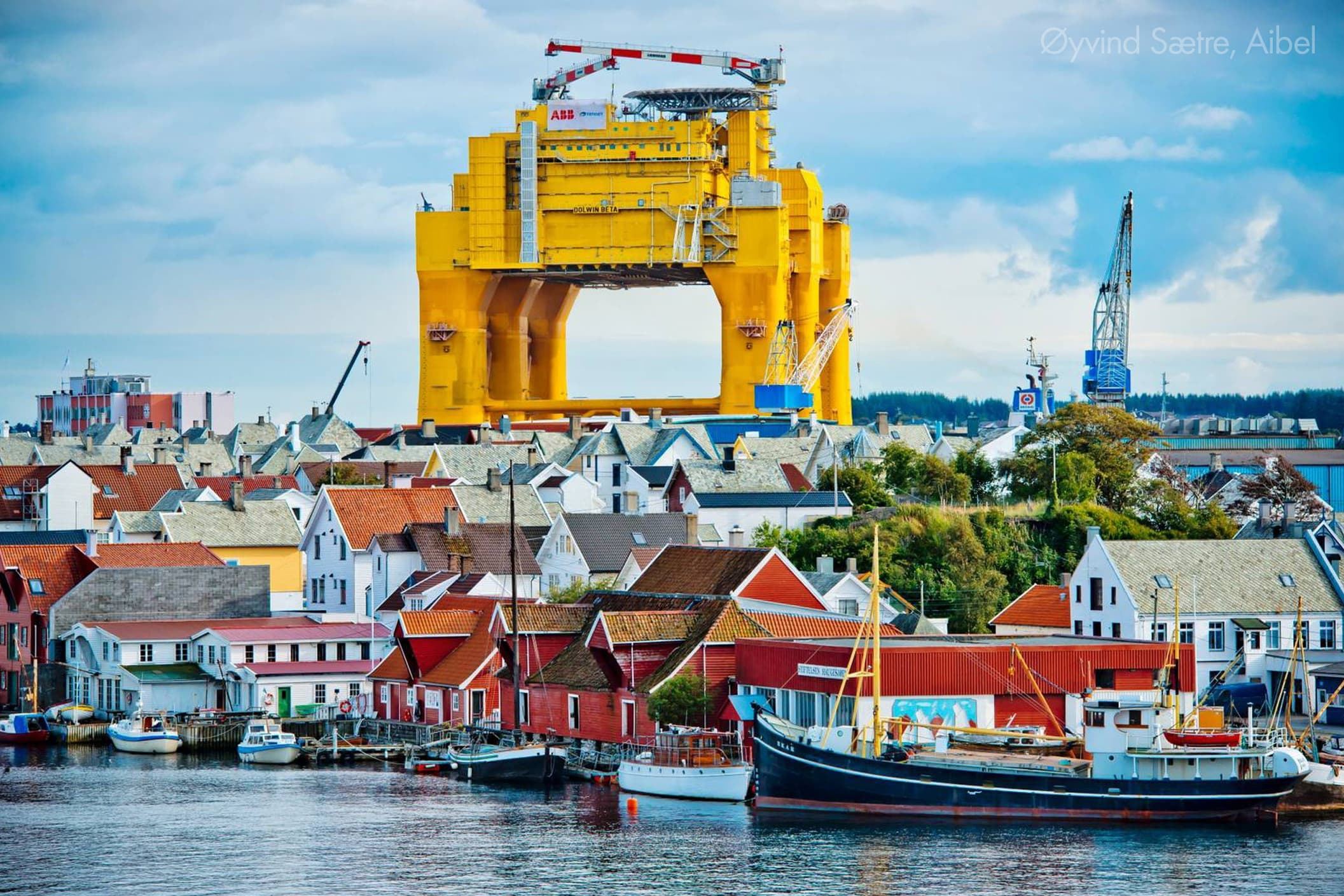 Further outfitting of the platform in Haugesund, Norway