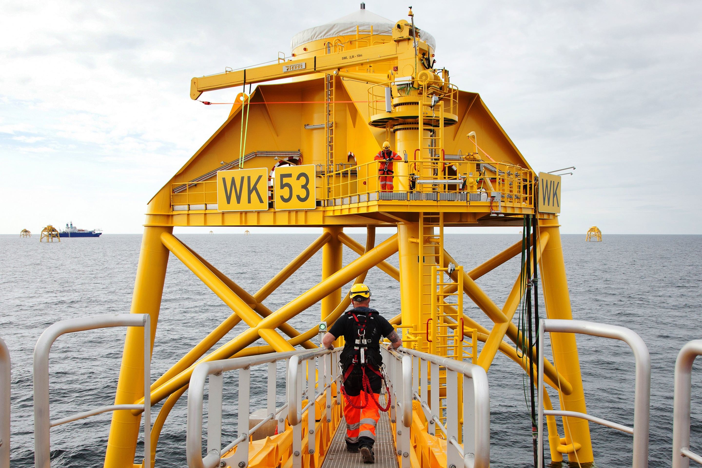 1 of the 70 jacket foundations for the Wikinger wind farm project