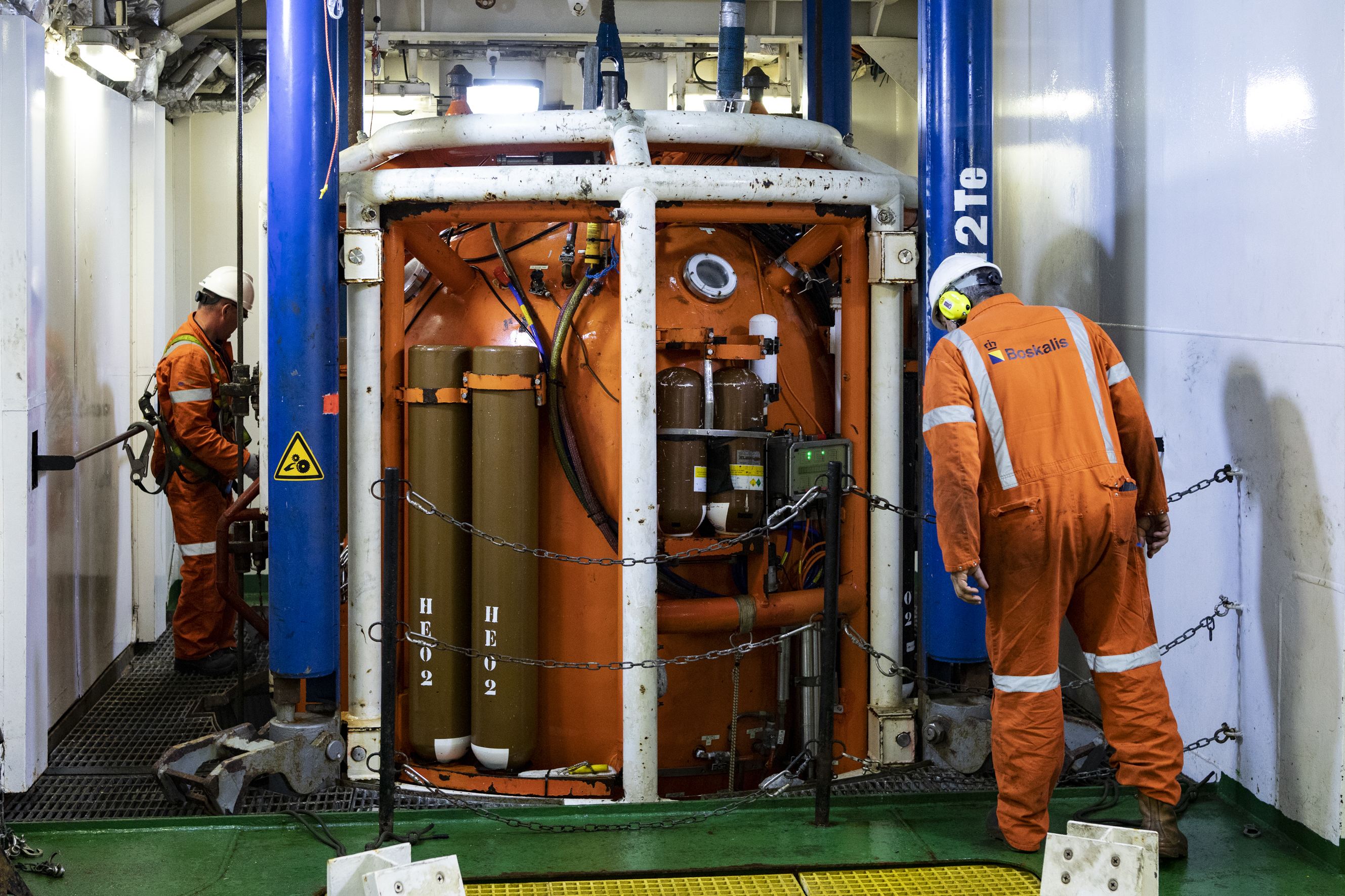 One of the two diving bells of the DSV BOKA Atlantis