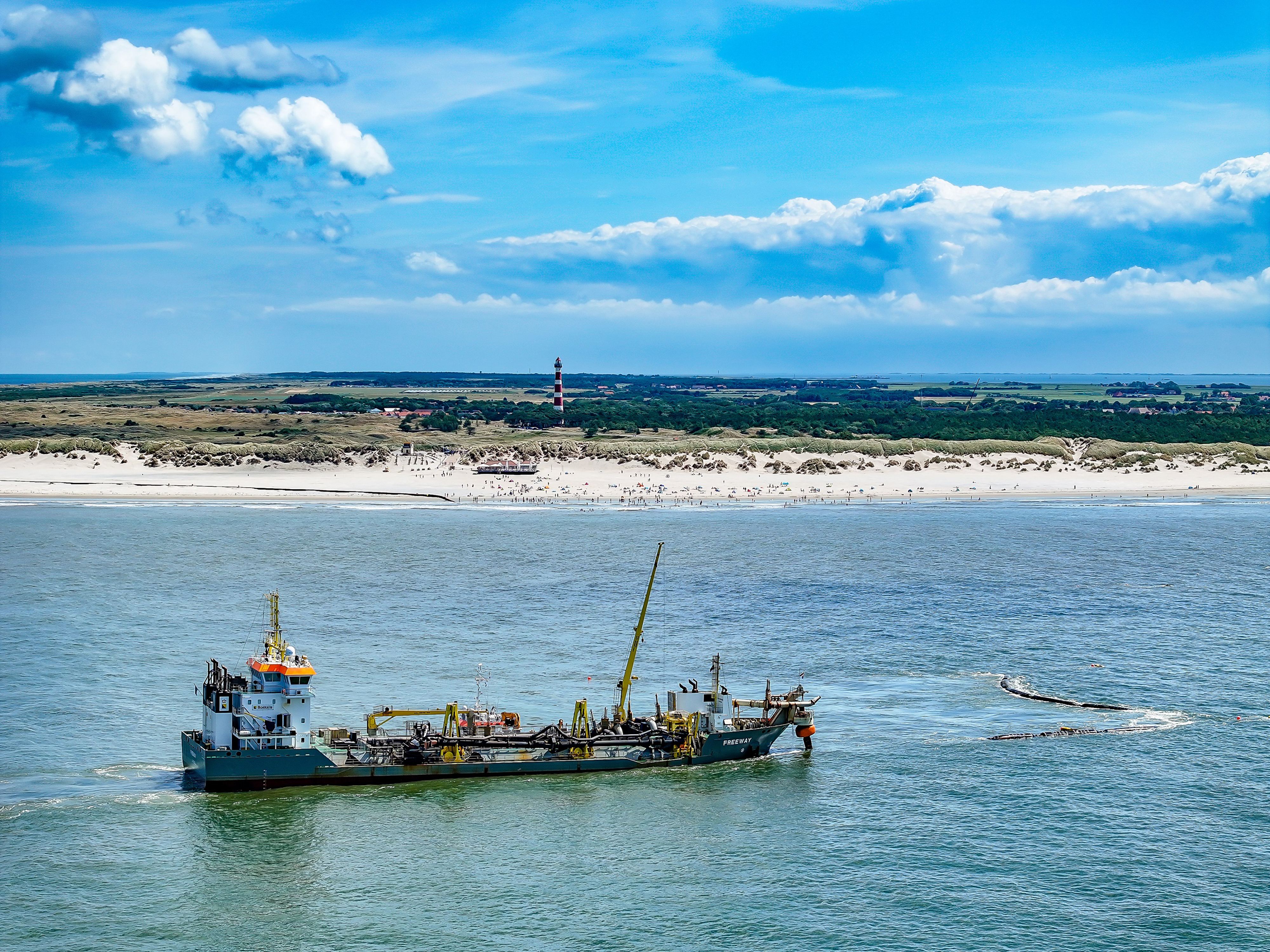 Beach nourishment on the island of Vlieland, the Netherlands