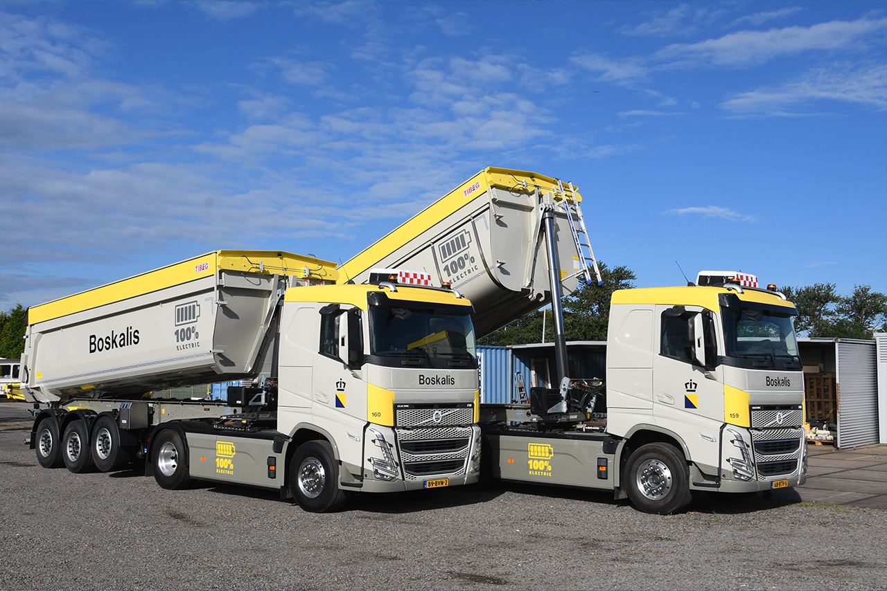 Two fully electric trucks